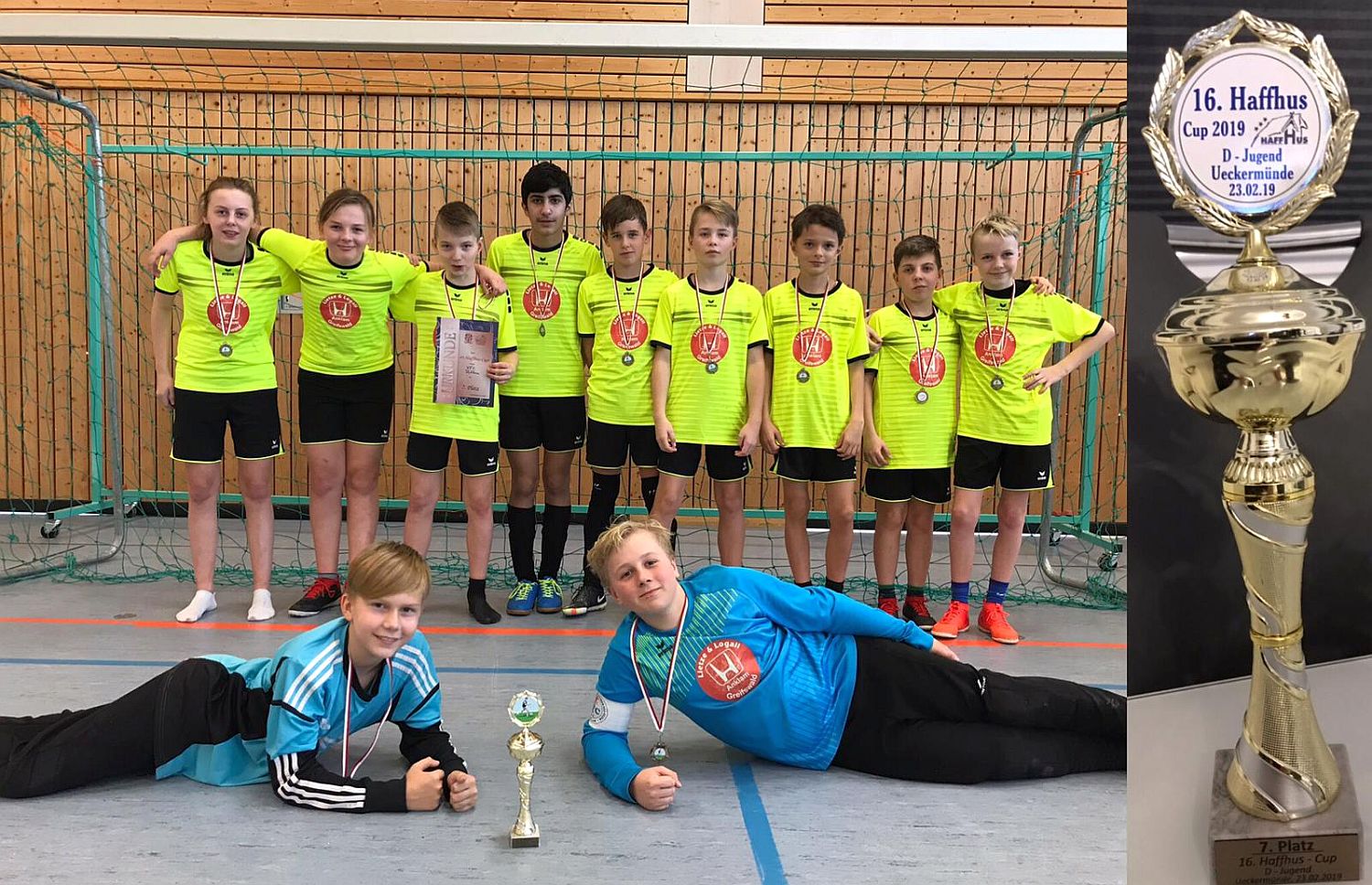 D1-Junioren erreichen beim Haffhus-Cup Platz sieben – Trainer gewinnt Neunmeter-Trophäe