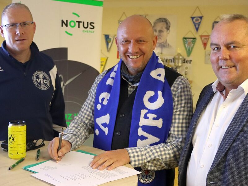 NOTUS energy ist neuer Jugend-Hauptsponsor unseres Clubs