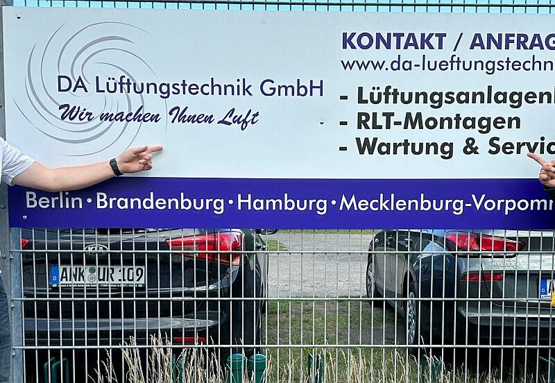 Berliner Unternehmen DA Lüftungstechnik unterstützt unseren Verein
