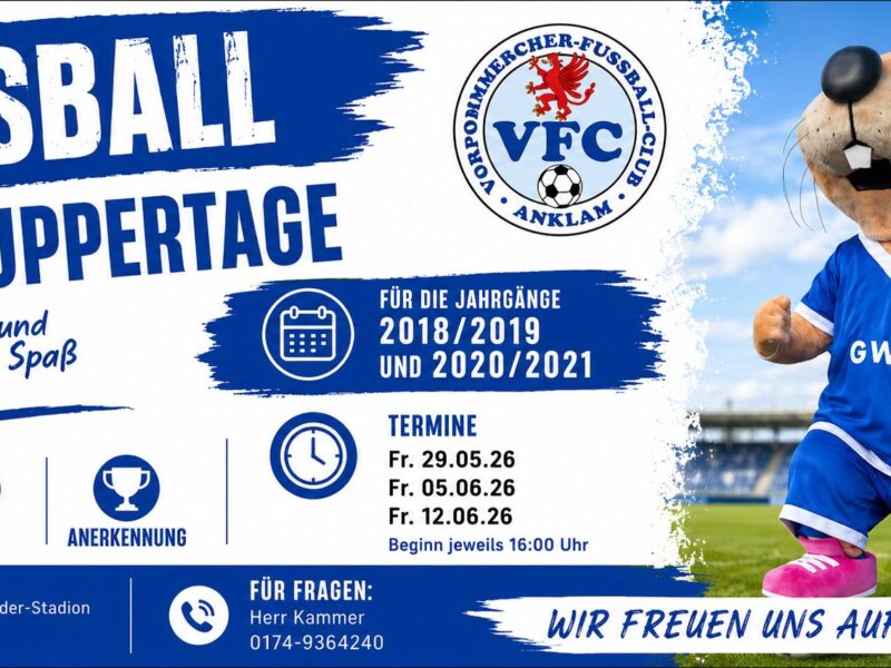 Unser Verein lädt zu Fußball-Schnuppertagen ein Unser Verein lädt zu Fußball-Schnuppertagen ein