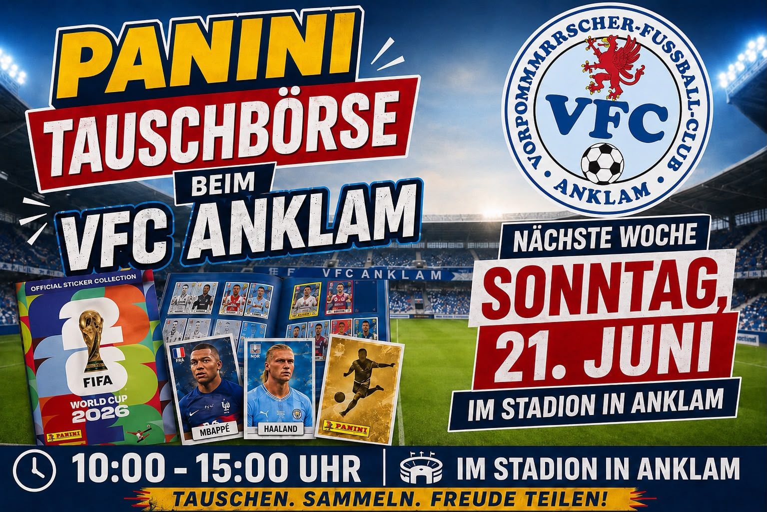 Stickerfieber im Stadion: Panini-Tauschbörse am Sonntag Stickerfieber im Stadion: Panini-Tauschbörse am Sonntag